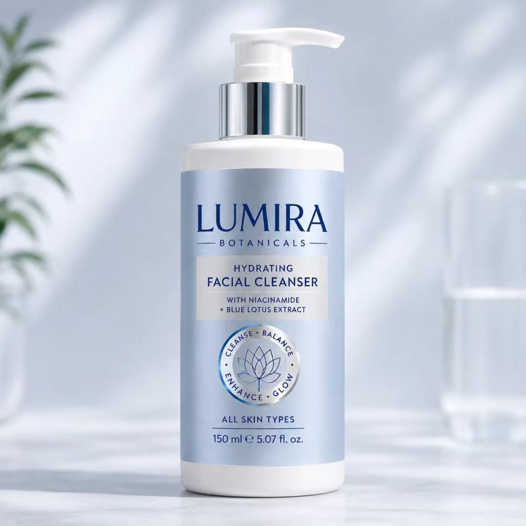 Luxury Skincare Cleanser - Kozmetik Ürünleri için Özel Lüks Mavi/Gümüş